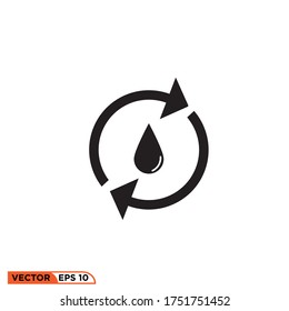 Icon vector graphic of recycled water, good for template web etc