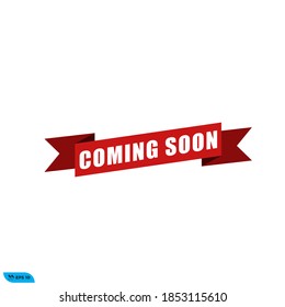 Icon vector graphic of red ribbon banner, shape illustration abstract