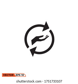 Icon vector graphic of repeat help, good for template web etc