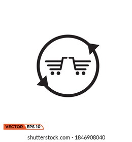 Icon vector graphic of repeat shopping, good for template illustration