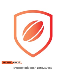 Icon vector graphic of rugby ball shield