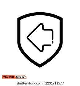Icon vector graphic of shield arrow