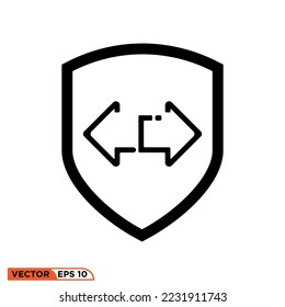 Gráfico vectorial de icono de la flecha de escudo