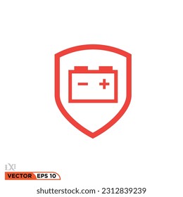 Icon vector graphic of shield Battery Charge