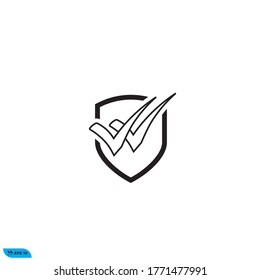 Symbolvektorgrafik von Schild-Prüfzeichen, gut für Design-Web-Vorlage etc. 