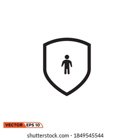 Gráfico vectorial de icono de la figura de la barra de protección secundaria 