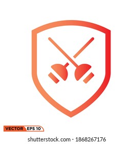 Icon vector graphic of shield fencing