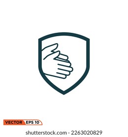 Icon vector graphic of Shield Hand 