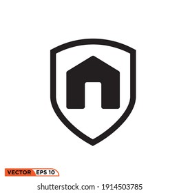 Icon vector graphic of shield home, good for template
