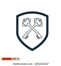 Icono vectorial gráfico de la clave de escudo, bueno para la web de plantillas, etc