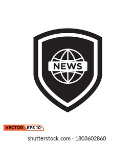 Icon vector graphic of shield letter news, good fot template logo
