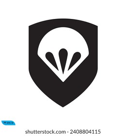 Gráfico vectorial de icono de Shield Parachute
