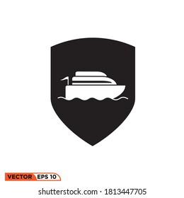 Icon vector graphic of shield ship, good for template