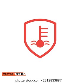 Icon vector graphic of Shield Temparature warning