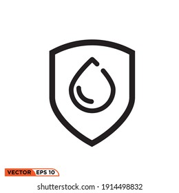 Icon vector graphic of shield water 