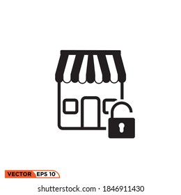 Gráfico vectorial de icono de apertura de tienda, bueno para plantilla