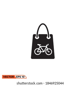 Icon vector graphic of shopping bike, good for template