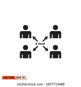 Icon vector graphic of social distancing, good for template illustration eps 10 web etc