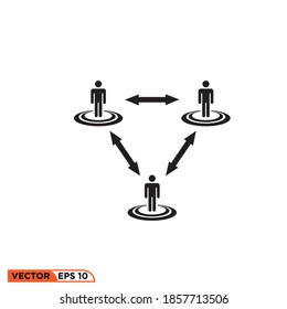 Icono vectorial gráfico de distanciamiento social, bueno para la ilustración de plantilla eps 10 web etc