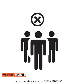 Icon vector graphic of social distancing, no gathering, good for image web template eps 10