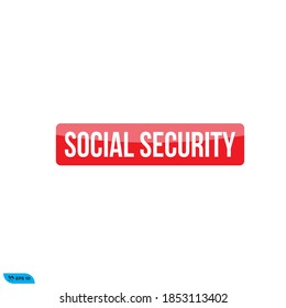 Gráfico vectorial de icono de la seguridad social, forma de pancarta 
