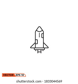 
Icon vector graphic of space rocket, good for template etc