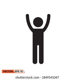 Icon vector graphic of stick figure, good for stickman template illustration