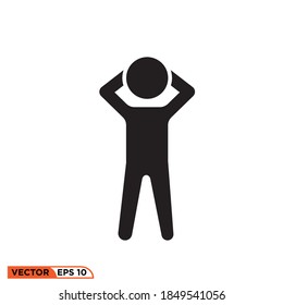 Icon vector graphic of stick figure, good for stickman template illustration
