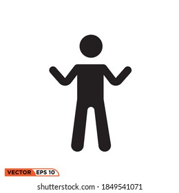Icon vector graphic of stick figure, good for stickman template illustration