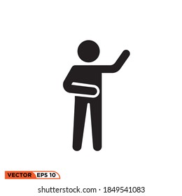 Icon vector graphic of stick figure, good for stickman template illustration