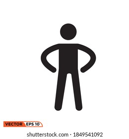 Icon vector graphic of stick figure, good for stickman template illustration