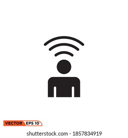 Icon vector graphic of stick man wifi, good for template