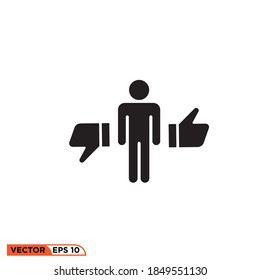 Icon vector graphic of stickman dislike or like,  good for template