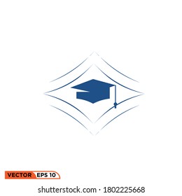 Icon vector graphic of success graduation, good for template web etc
