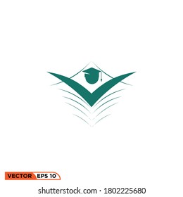 Icon vector graphic of success graduation, good for template web etc
