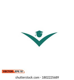 Icon vector graphic of success graduation, good for template web etc