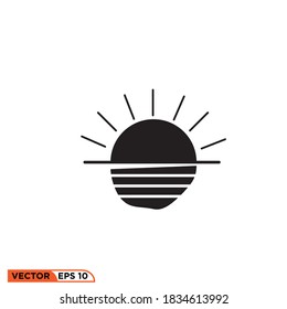 Icon vector graphic of sunset, good for illustration web etc