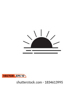 Icon vector graphic of sunset, good for illustration web etc