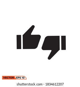 Icon vector graphic of thumb like dislike, good for template