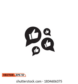 Icon vector graphic of thumb for social media like, good for template