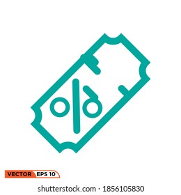 Icon vector graphic of ticket, voucher pay, good for template web etc