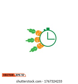 Icono vectorial gráfico de la zanahoria del tiempo, bueno para la ilustración plantilla web etc