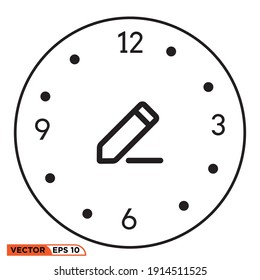 Icon vector graphic of time write,