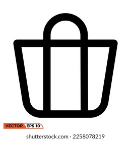 Icon vector graphic of tote bag good for template web