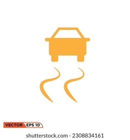 Gráfico vectorial de iconos de control de tracción   Coche