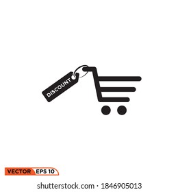 Icon vector graphic of trolley discount, good for template illustration online