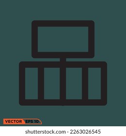 Icon vector graphic of tv cabinet perfect pixel for template web