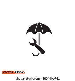 Icon vector graphic of umbrella, good for template