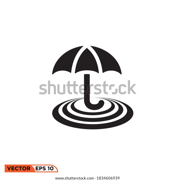 Icon vector\
graphic of umbrella, good for\
template
