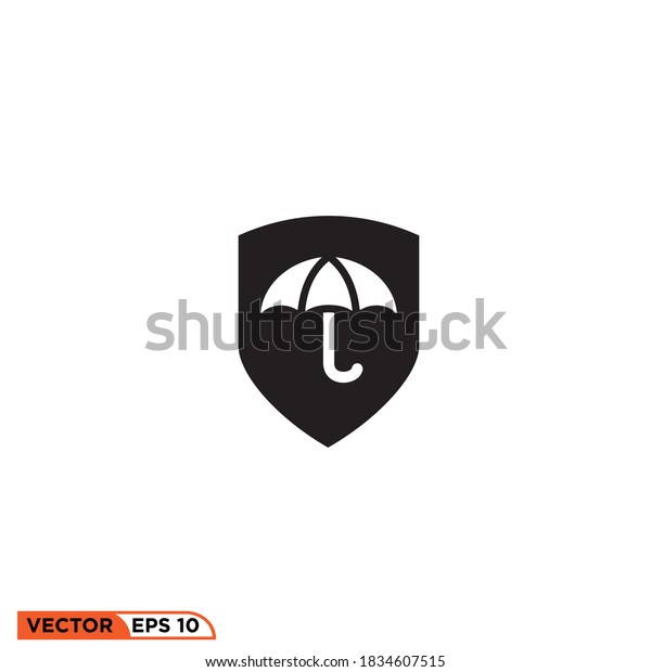 Icon\
vector graphic of umbrella shield, good for\
template